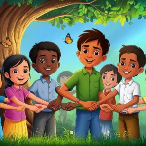 Leonardo_Phoenix_In_a_vibrant_and_lush_forest_a_group_of_India_0